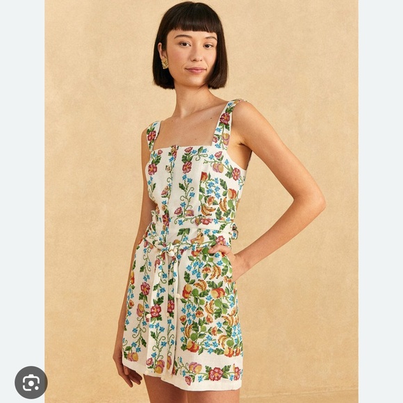 FARM Rio Colorful Floral Romper Size L - Picture 1 of 3